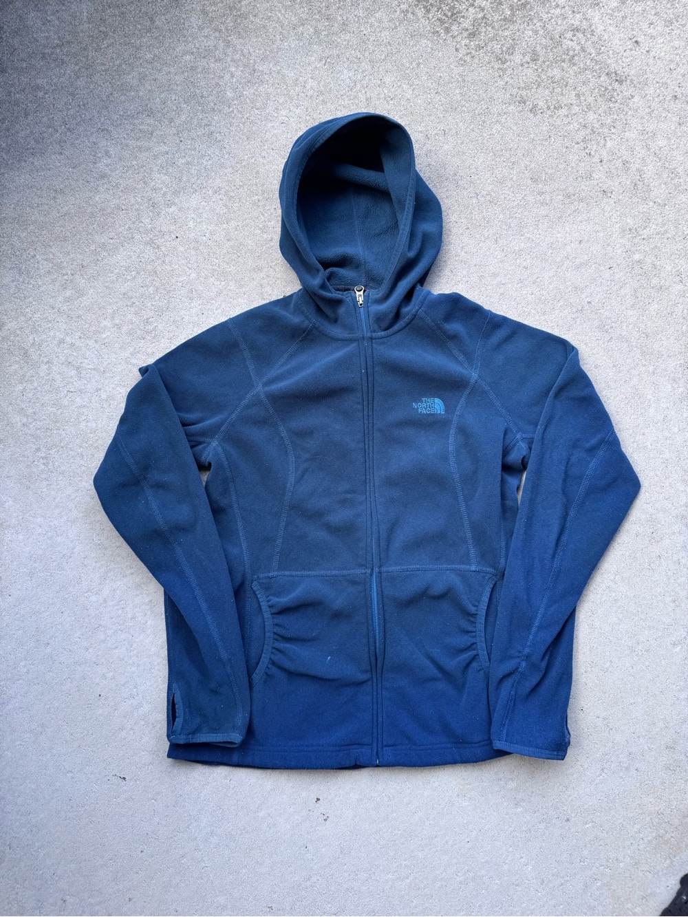 The North Face Navy Blue Full-Zip Hooded Fleece Jacket